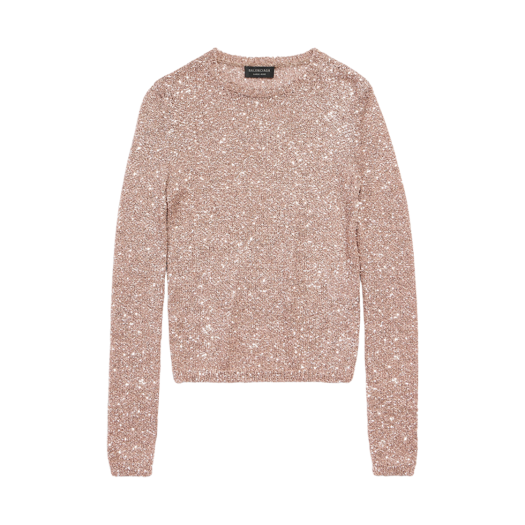 (W) Balenciaga Fitted Crewneck Brown
