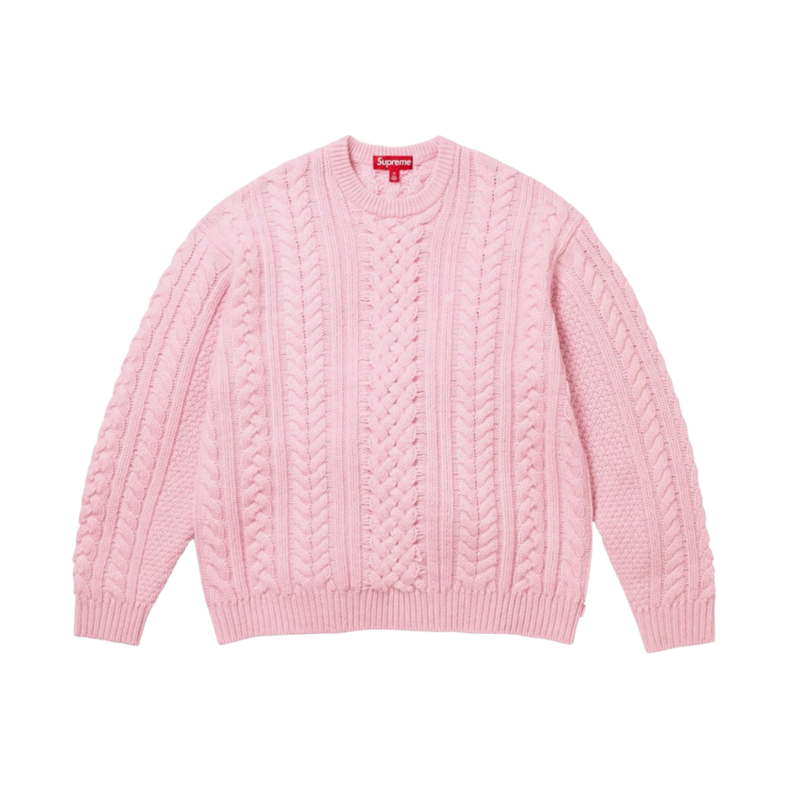 슈프림 아플리케 케이블 니트 스웨터 핑크 - 23FW(Supreme Applique Cable Knit Sweater Pink - 23FW) - 1