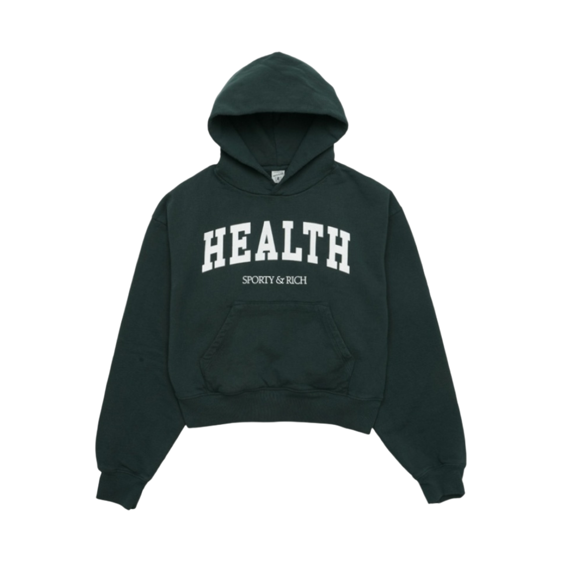 (W) 스포티 앤 리치 헬스 아이비 크롭 후드 포레스트((W) Sporty & Rich Health Ivy Cropped Hoodie Forest)