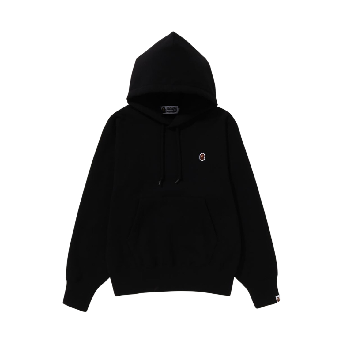 (W) 베이프 에이프 헤드 원 포인트 풀오버 후드 블랙((W) BAPE Ape Head One Point Pullover Hoodie Black) - 1