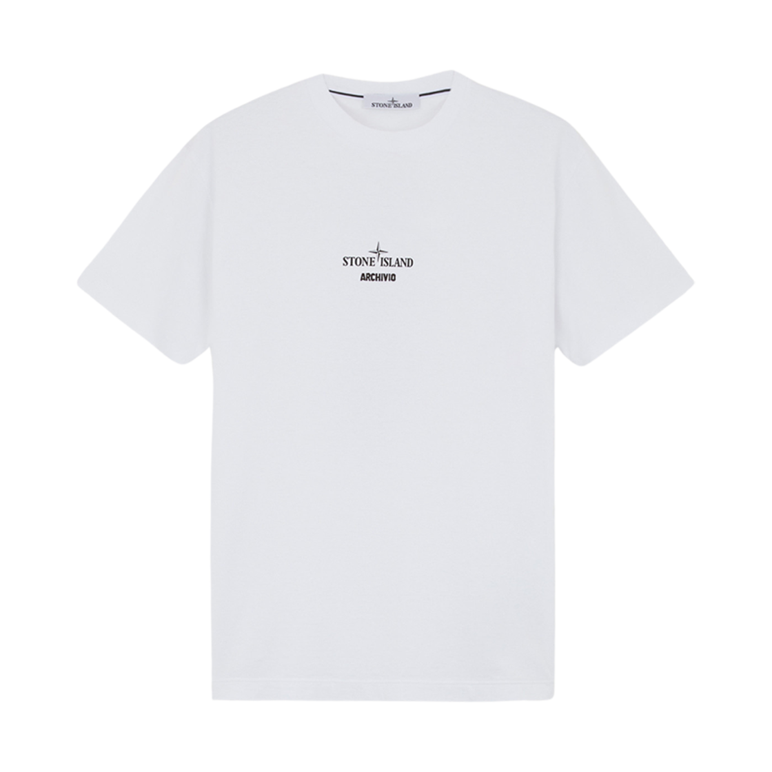 81152NS91-V0001 Stone Island 2NS91 Cotton Jersey Slim Fit T-Shirt with Archivio Print White - 24FW