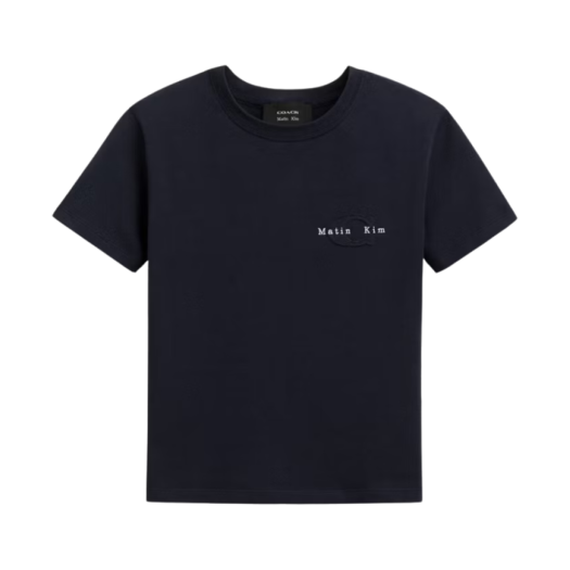 W) 코치 x 마뗑킴 라지 핏 티셔츠 스모크 블루 | Coach | KREAM