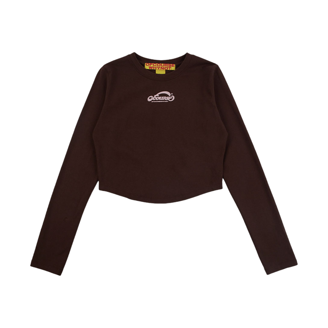 오브콜스와이낫 유어 스탠다드 크롭 롱슬리브 탑 브라운