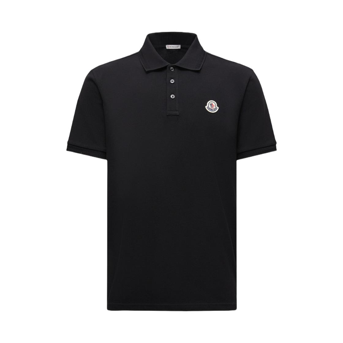 K2-091-8A00014-84556-999 Moncler Logo Patch Cotton Piquet Polo Shirt Black - 25FW - 대표 이미지 #1