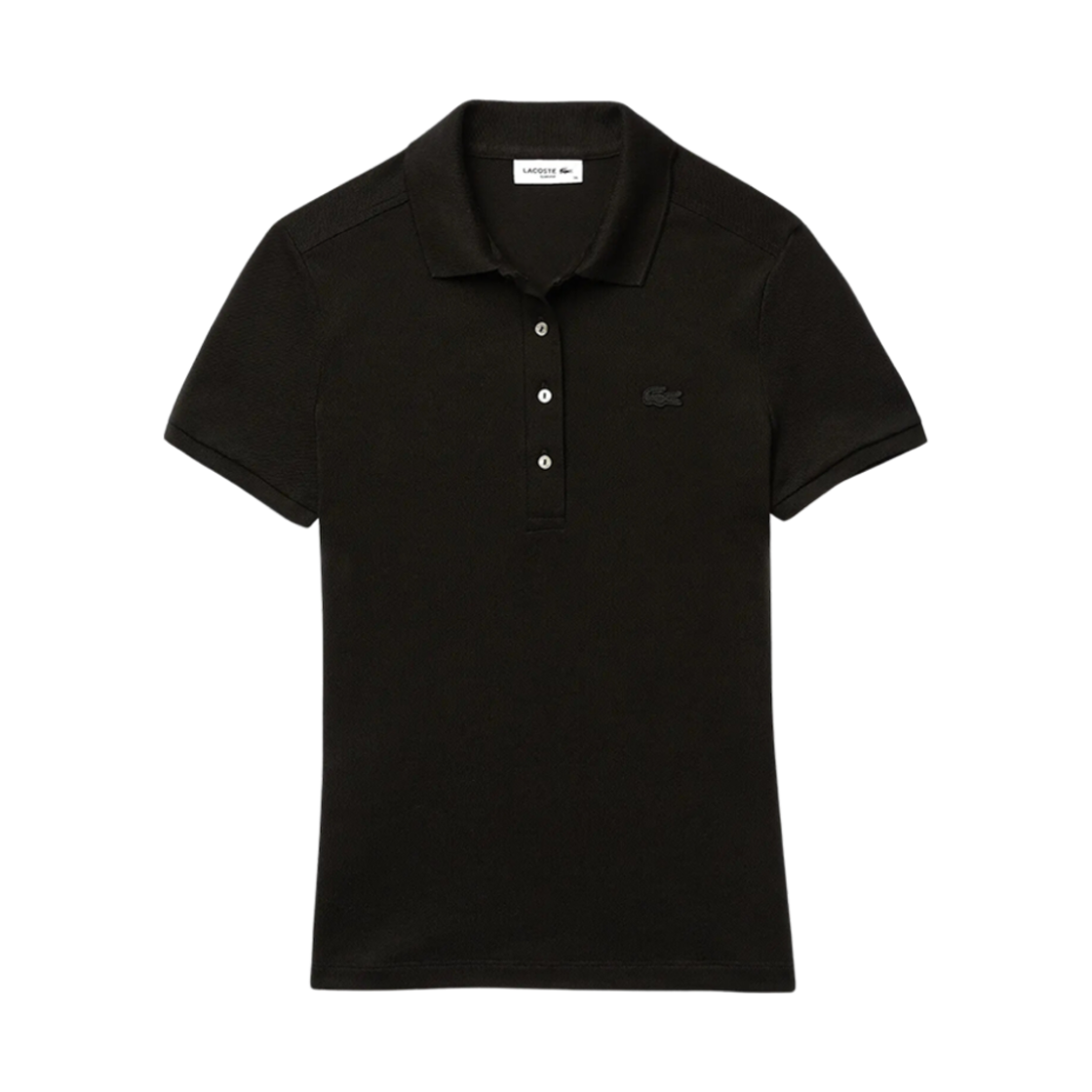 (W) 라코스테 슬림핏 스트레치 코튼 피케 폴로 셔츠 블랙((W) Lacoste Slim Fit Stretch Cotton Pique Polo Shirt Black)