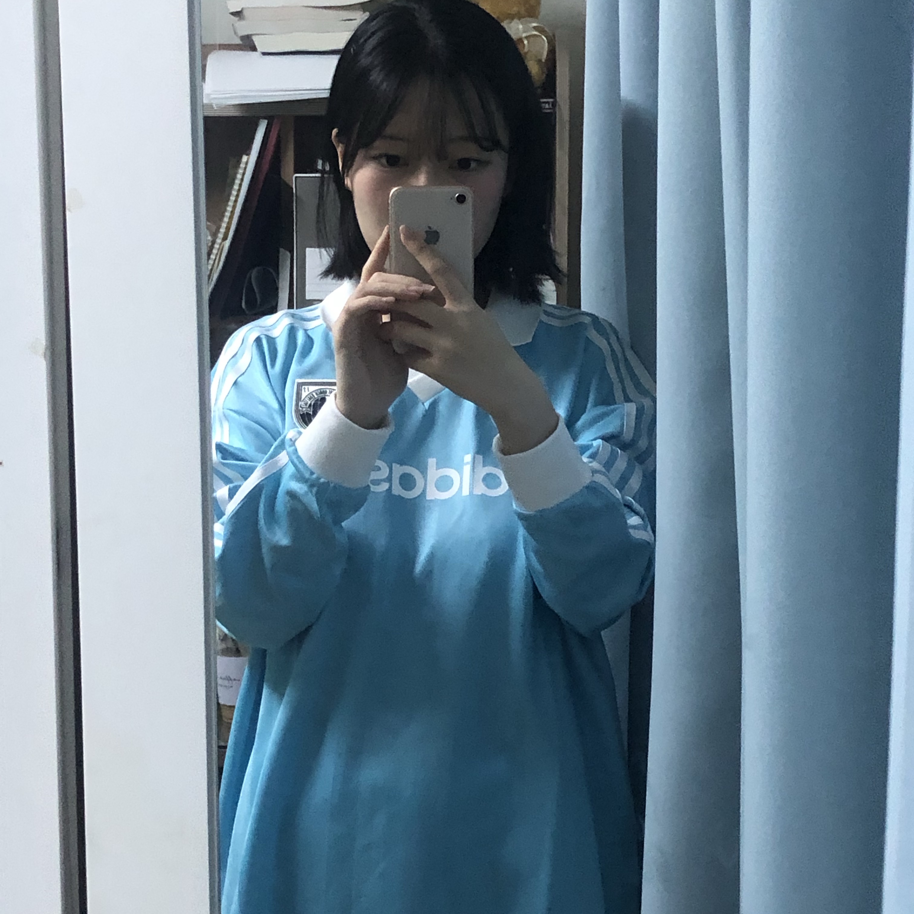 (W) Adidas Football Long Sleeve T-Shirt Light Aqua - KR Sizing 착용 스타일 - 2