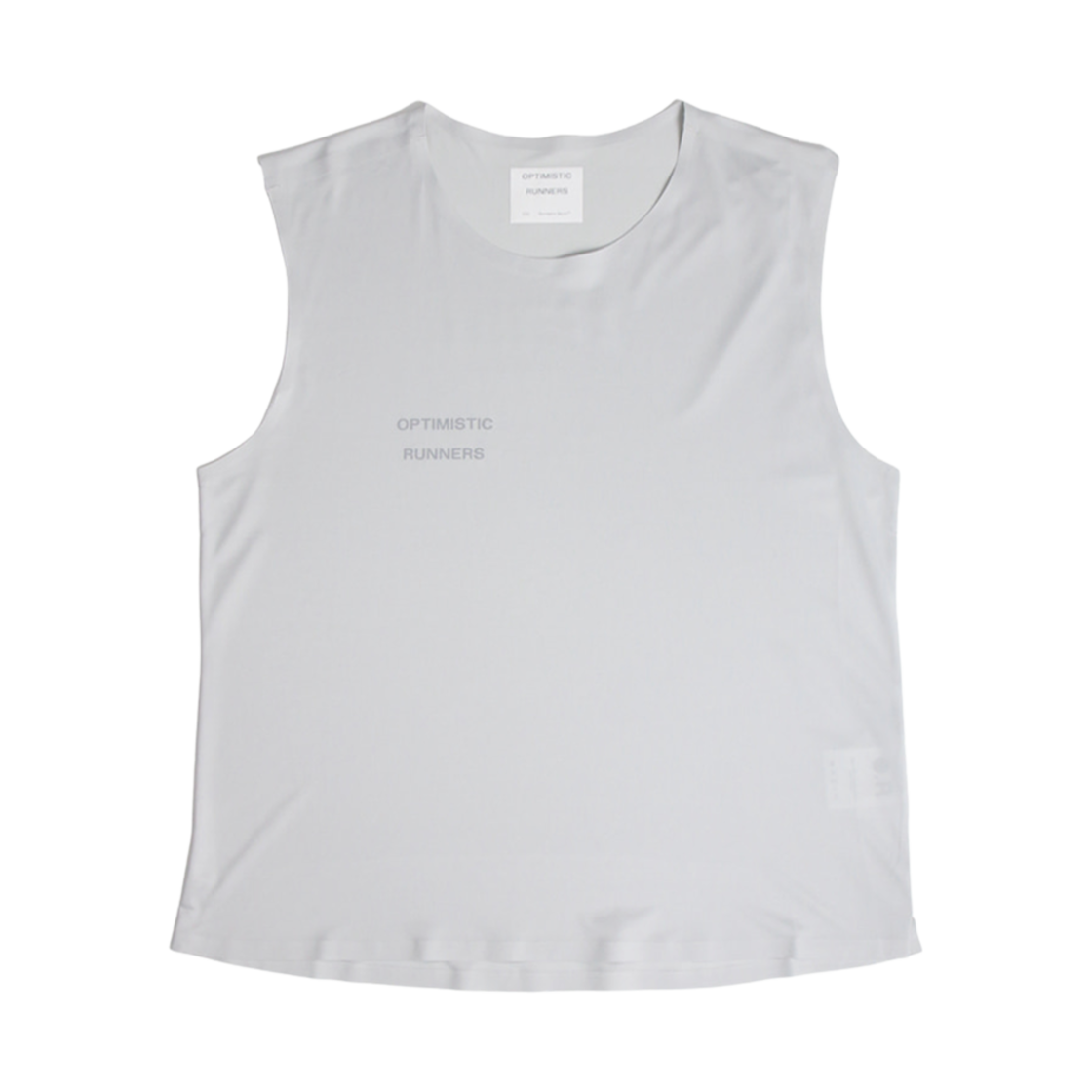 - Optimistic Runners Recycled Crop Tank Top Light Grey