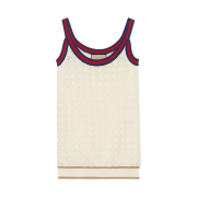 (W) Gucci Cotton Tank Top with Web Ivory