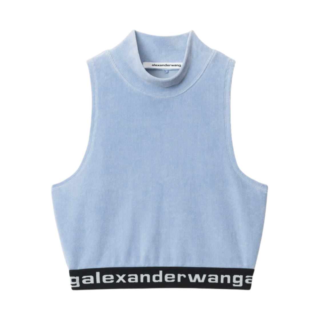 (W) 알렉산더 왕 스트레치 코듀로이 모크 넥 탱크 이브닝 헤이즈((W) Alexander Wang Mock Neck Tank in Stretch Corduroy Evening Haze) - 1