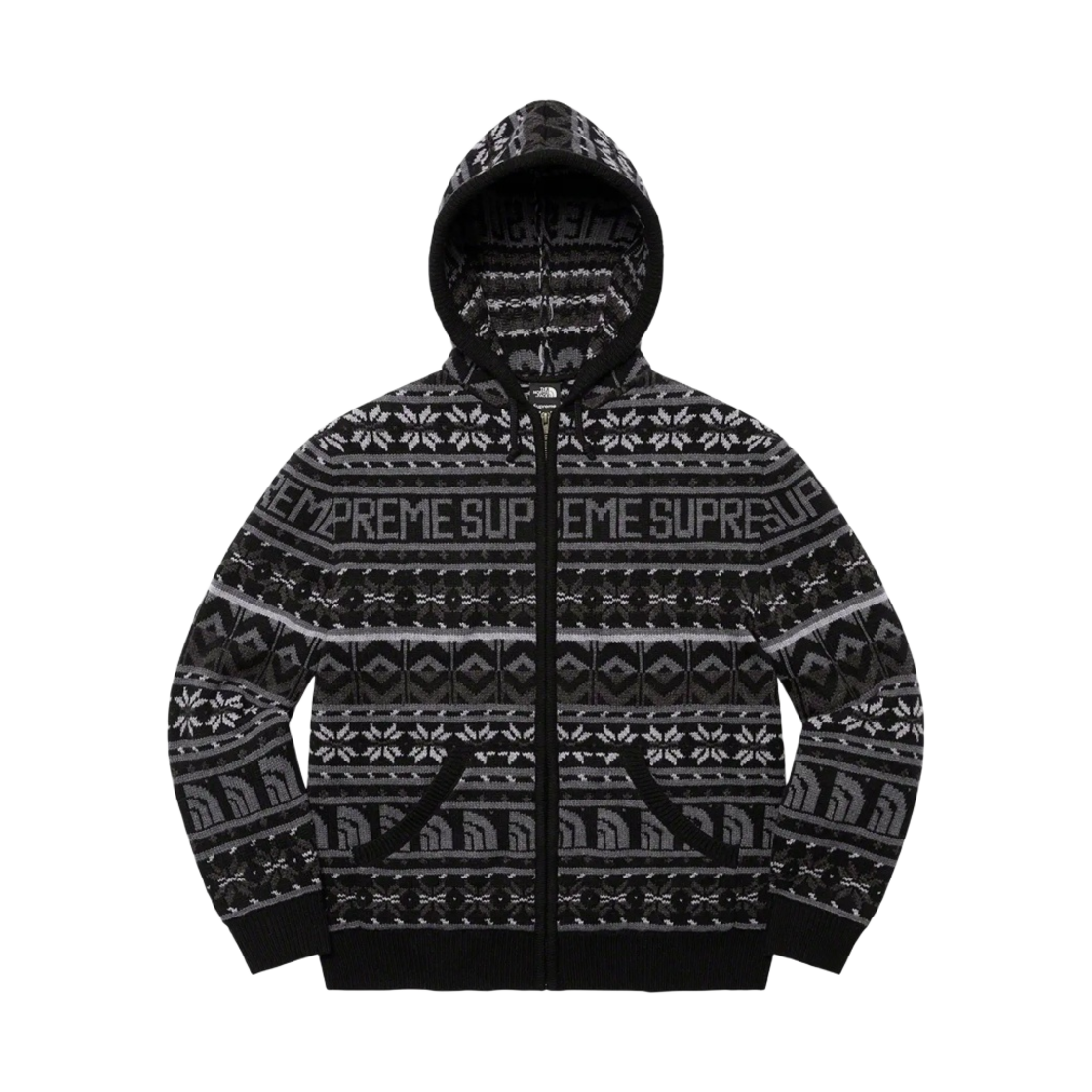 슈프림 x 노스페이스 집업 후드 스웨터 블랙 - 22FW(Supreme x The North Face Zip Up Hooded Sweater Black - 22FW) - 1