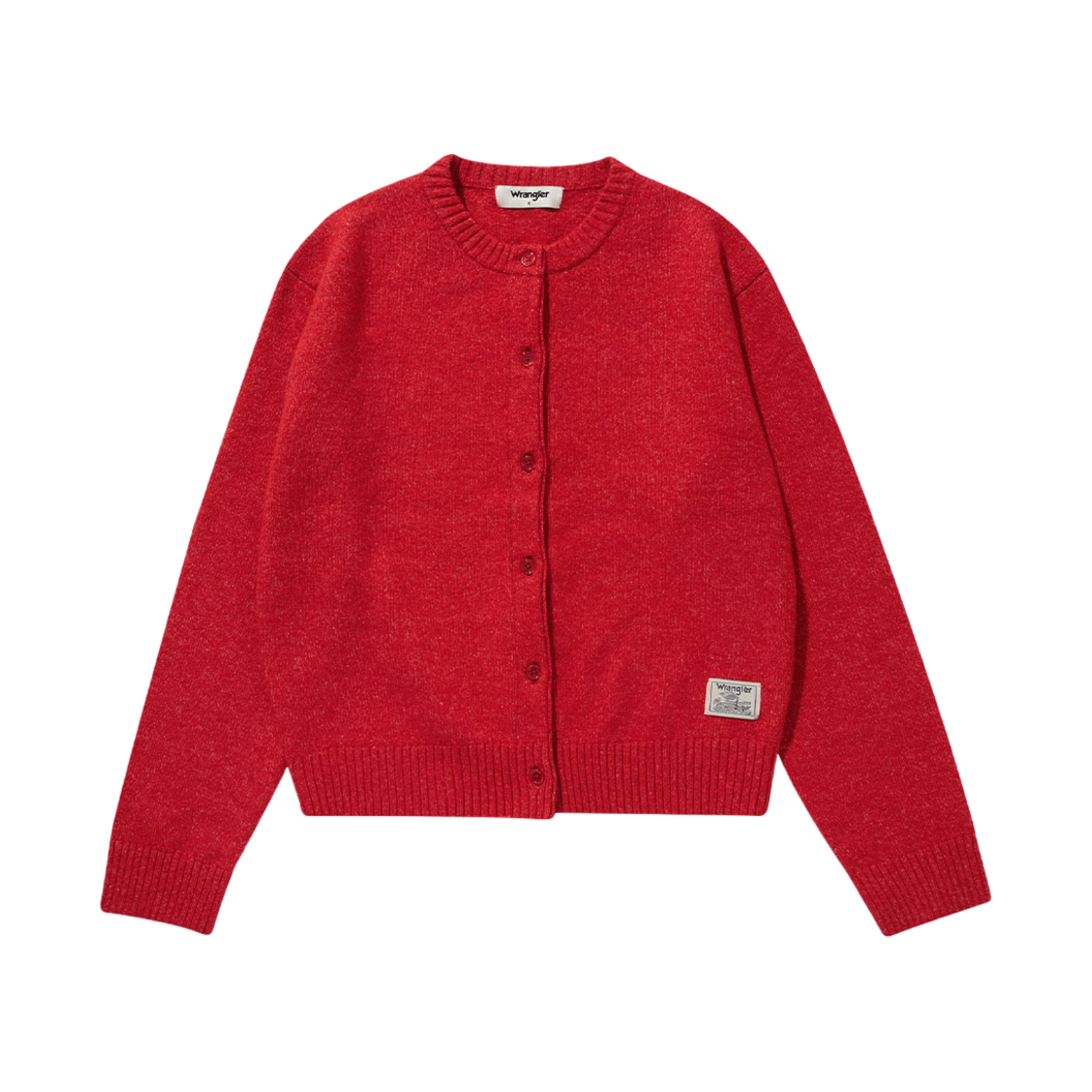랭글러 (W) 라벨 로고 스웨터 가디건 레드