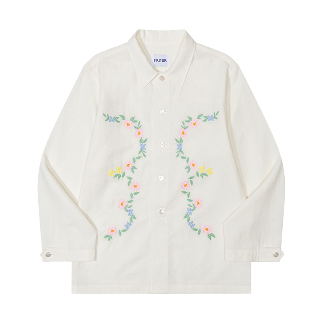 F252ST08 FRITUR Flower Garden Embroidery Shirt Ivory