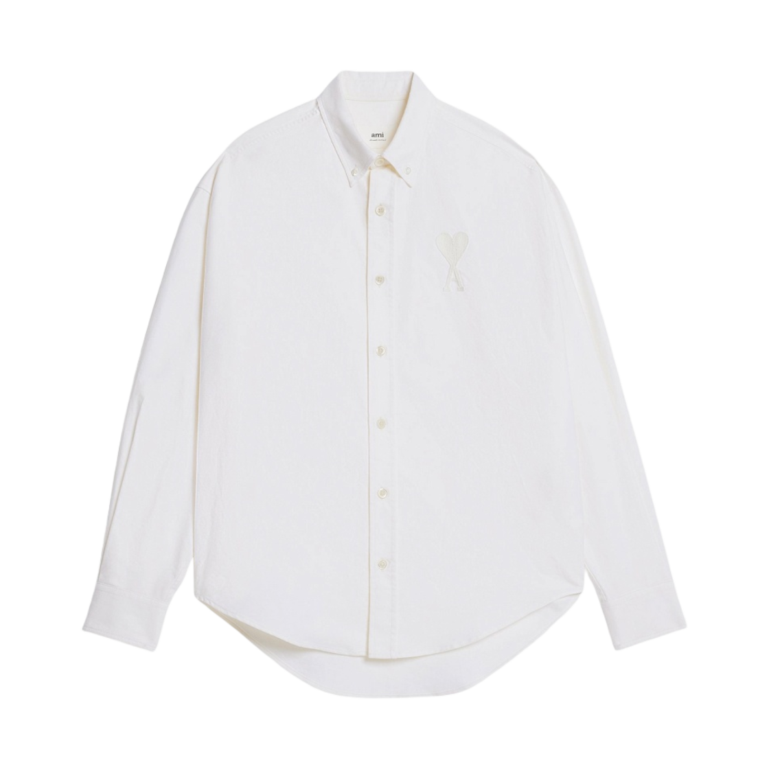 아미 버튼 다운 스몰 하트 로고 셔츠 내츄럴 화이트(AMI Button Down de Coeur Shirt Natural White) - 1