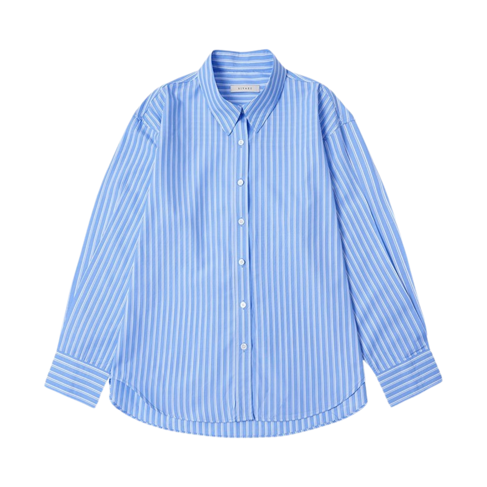 시야쥬 SITP5100 루즈 핏 스트라이프 셔츠 라이트블루