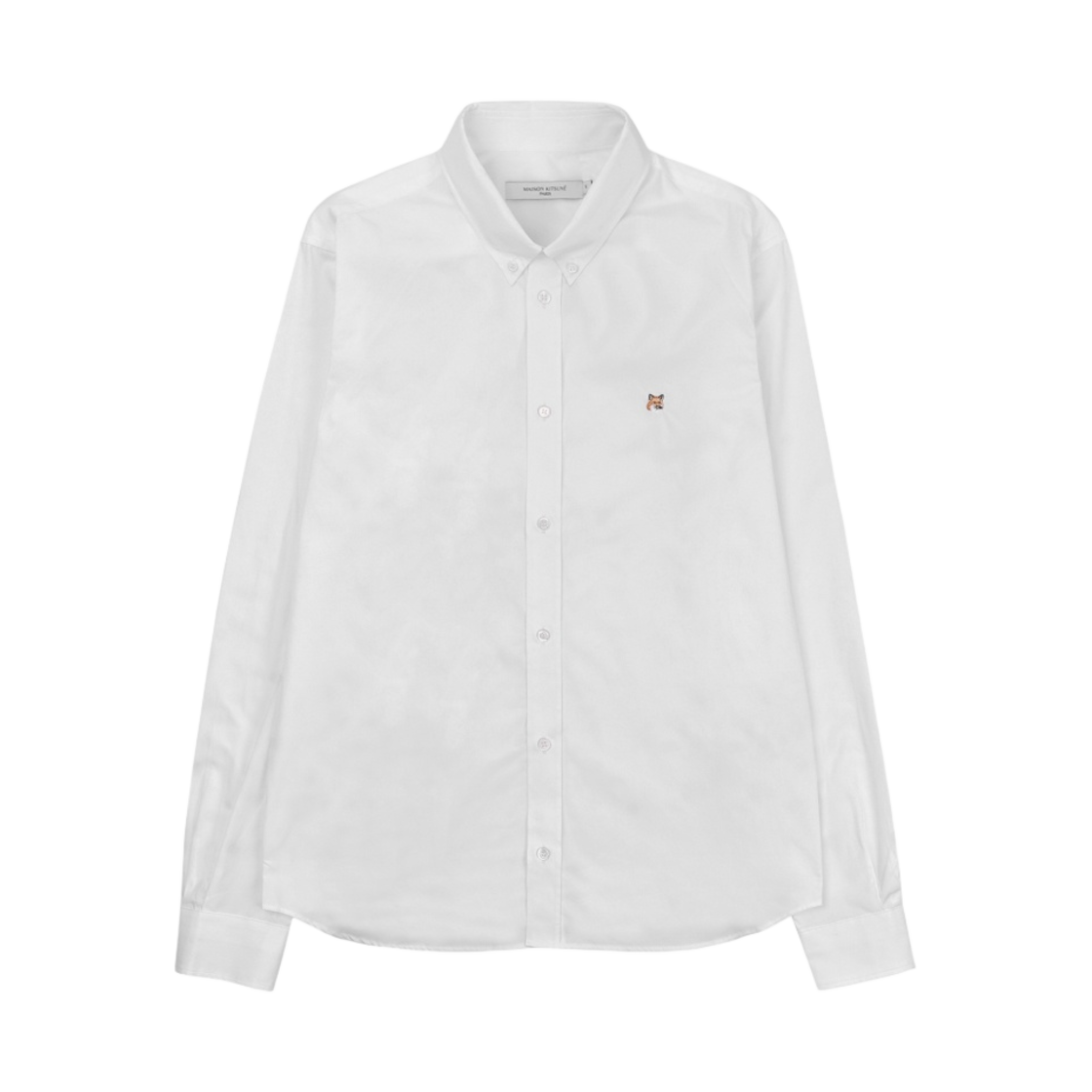 메종 키츠네 폭스 헤드 자수 클래식 셔츠 화이트