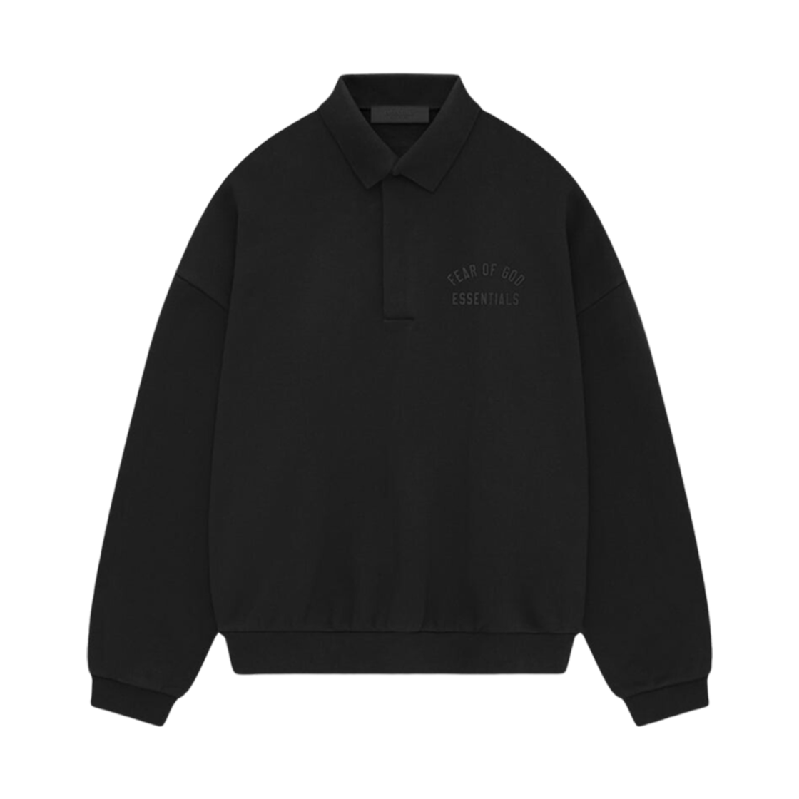 ニット・セーター Essentials Fleece Polo Sweatshirt Black - 24FW 에센셜 플리스 폴로 블랙 - 24FW | Essentials | KREAM