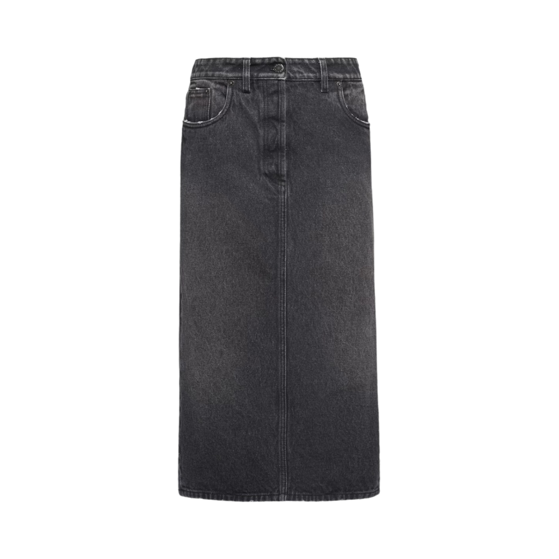 (W) 프라다 롱 데님 스커트 블랙((W) Prada Long Denim Skirt Black) - 1