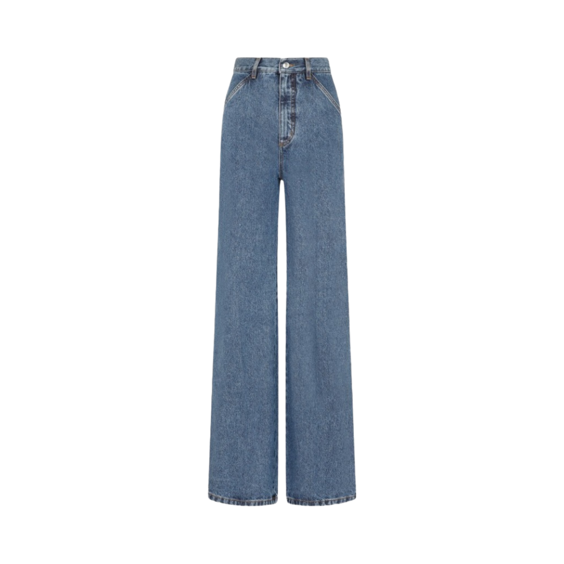 (W) 끌로에 와이드 레그 세일러 진 더스키 블루((W) Chloe Wide Leg Sailor Jeans Dusky Blue)