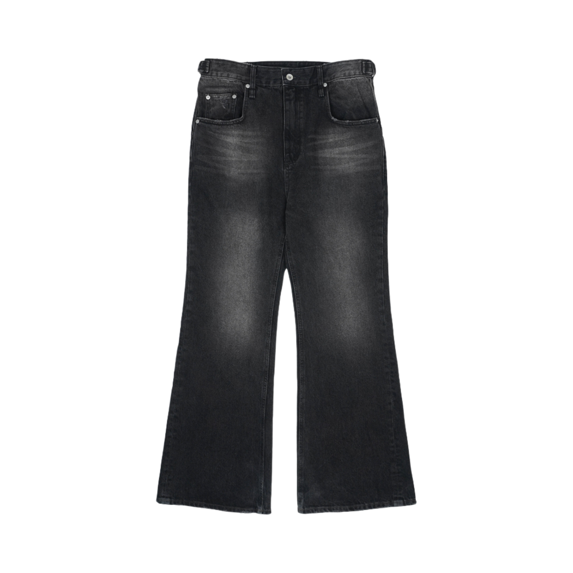 이예 플레어드 워시드 데님 팬츠 블랙