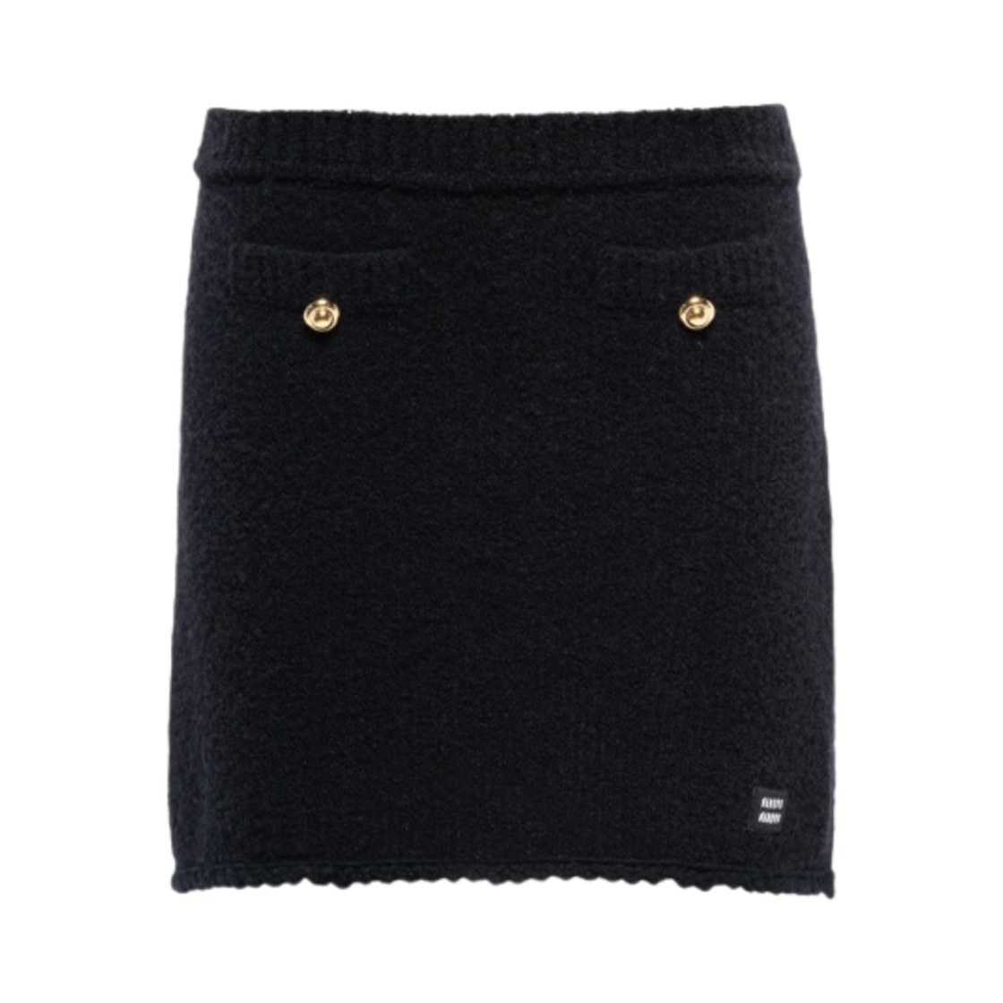 (W) 미우 미우 부클레 미니 스커트 블랙((W) Miu Miu Boucle Mini Skirt Black) - 1