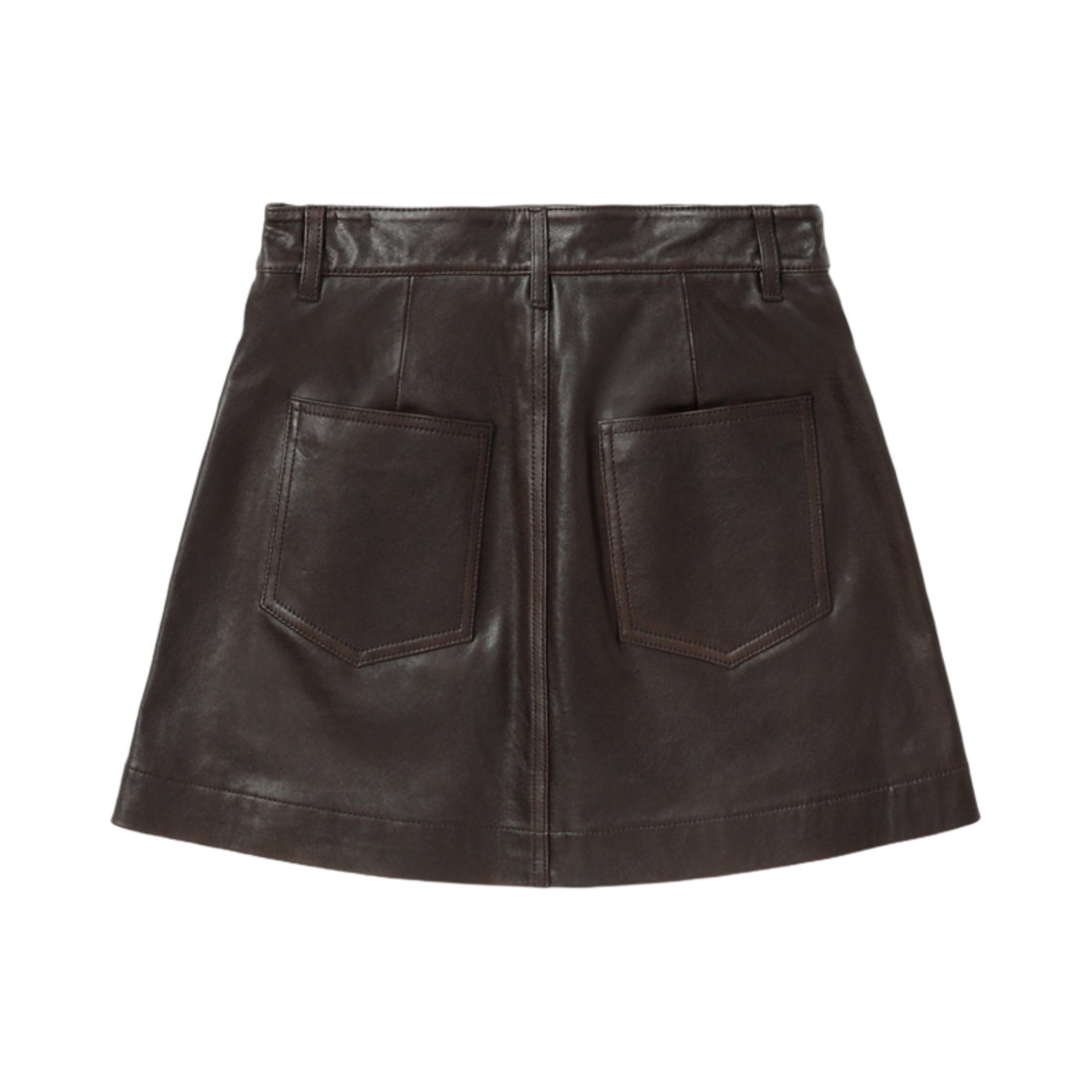(W) 베이프 로고 레더 미니 스커트 브라운((W) BAPE Logo Leather Mini Skirt Brown) - 2