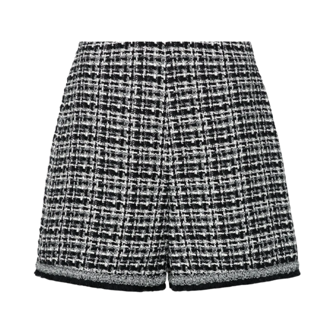 J1-093-2B00006-597II-F70 (W) Moncler High Waist Tweed Shorts Black White - 24SS