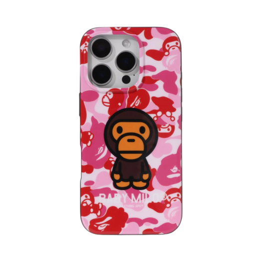 0ZXECM003821O BAPE ABC Milo Camo iPhone 16 Pro Case Pink