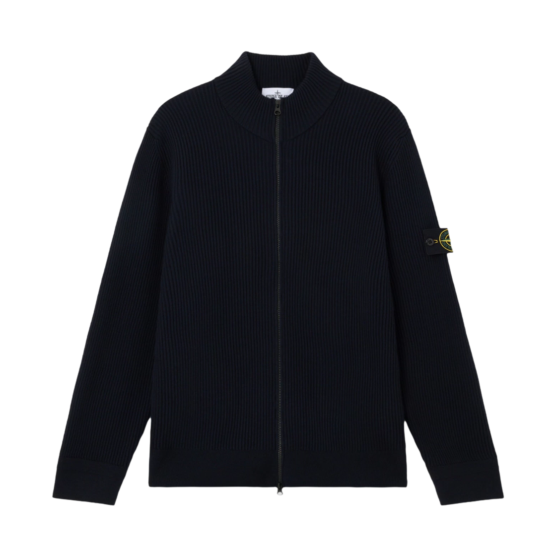 스톤 아일랜드 5100006 풀 립 RWS 울 집업 점퍼 파인리 립드 블루 네이비 블루 - 25FW(Stone Island 5100006 Full Rib RWS Wool Zip Up Jumper with Finely Ribbed Trims Navy Blue - 25FW) - 1