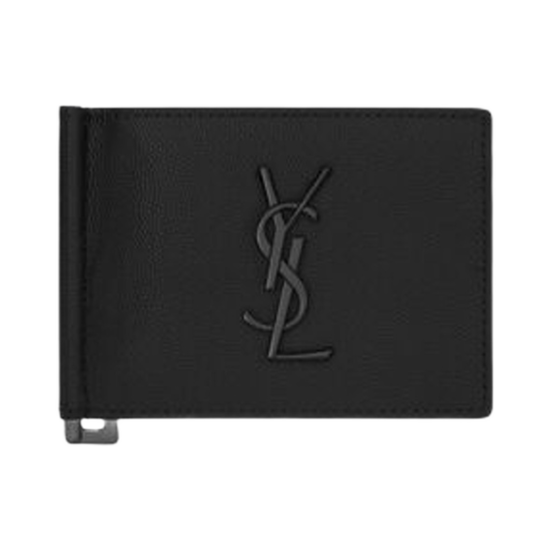 생로랑 카산드라 빌 클립 월렛 그레인 드 뿌드르 엠보스 레더 블랙(Saint Laurent Cassandre Bill Clip Wallet in Grain De Poudre Embossed Leather Black) - 1