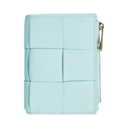 Bottega Veneta Small Bi-Fold Zip Wallet Pale Blue