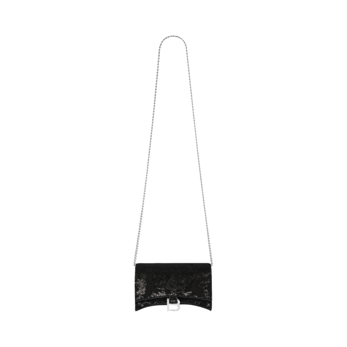 발렌시아가 아워글래스 시퀸 체인 지갑 블랙(Balenciaga Hourglass Wallet On Chain and Sequins Black) - 1