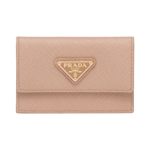 Prada Saffiano Leather Card Holder Powder Pink