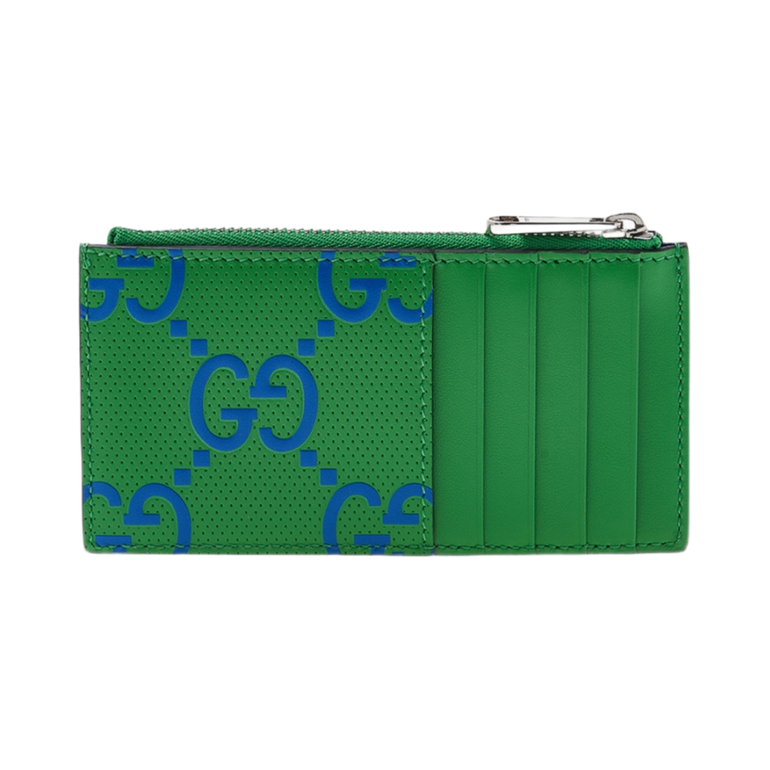 구찌 GG 엠보스 지퍼 카드 케이스 그린 블루(Gucci GG Embossed Zip Card Case Green Blue) - 3