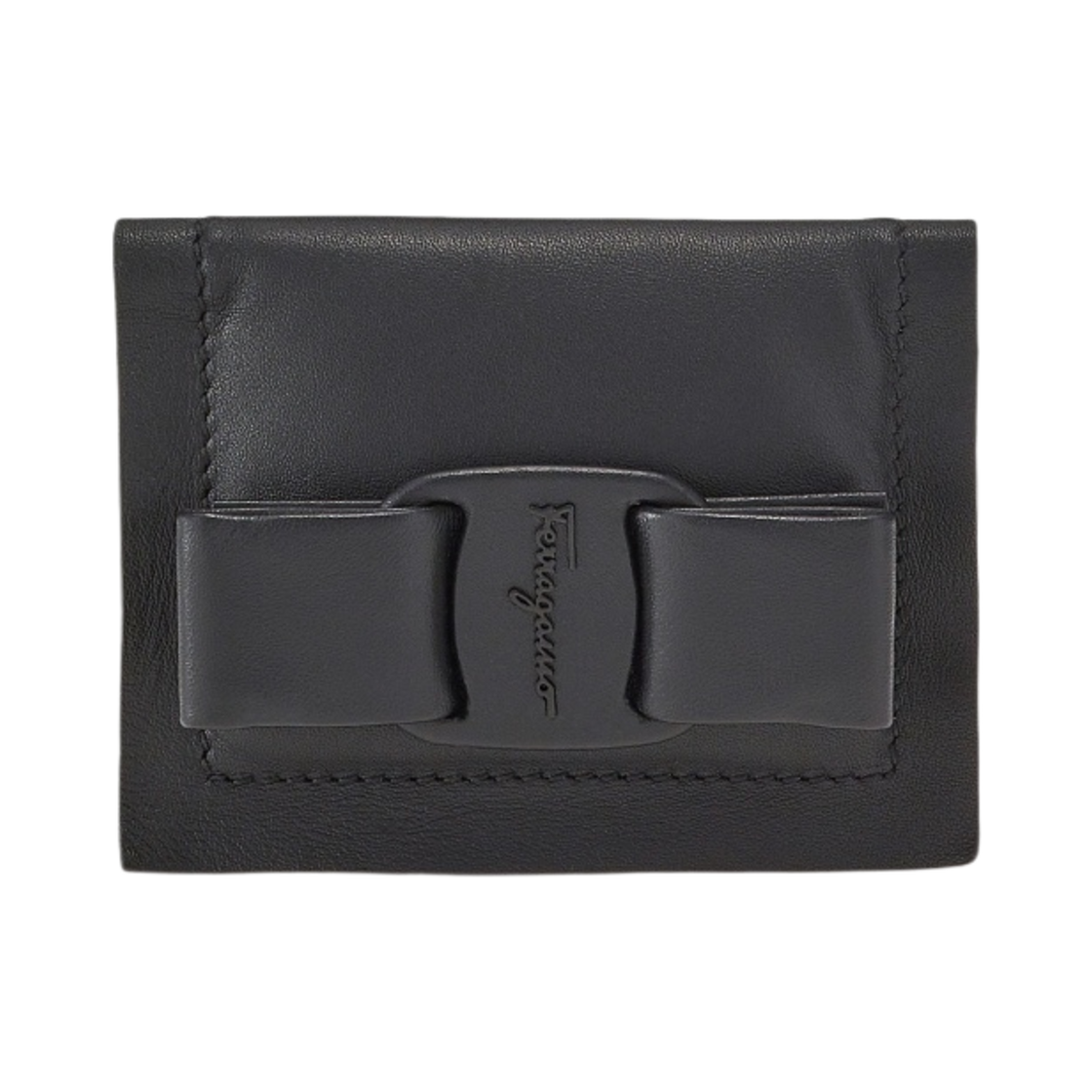 페라가모 비바 보우 크레딧 카드 홀더 블랙(Ferragamo Viva Bow Credit Card Holder Black) - 1