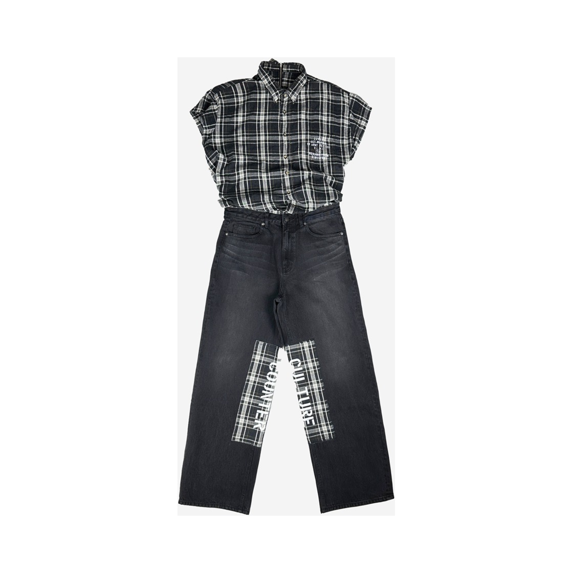 레저렉션13 리사이클 오버롤 데님 팬츠 블랙(Resurrection13 Recycle Overall Denim Pants Black)