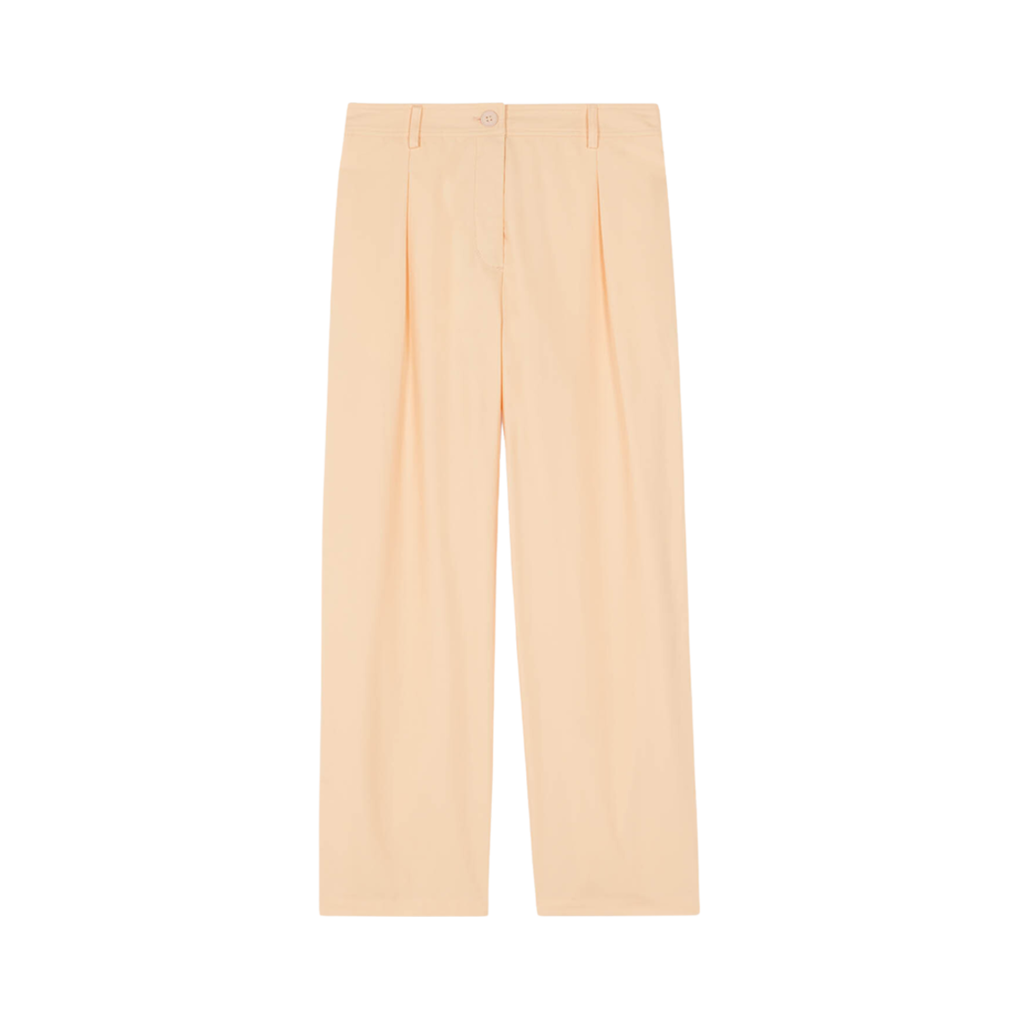 (W) 메종 키츠네 원 프리츠 크롭 팬츠 피치((W) Maison Kitsune One Pleat Cropped Pants Peach) - 1