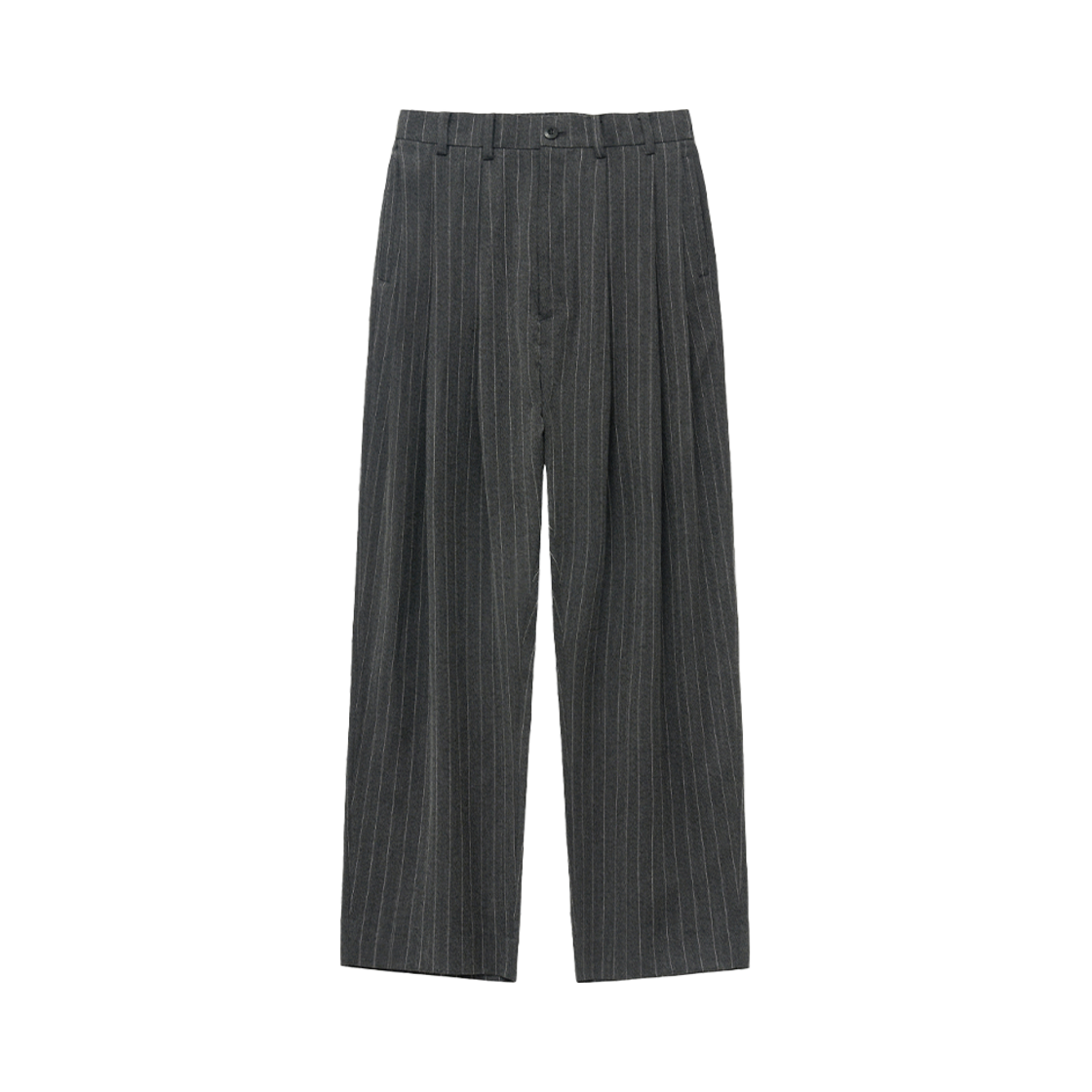 노운 와이드 테이퍼드 팬츠 스트라이프 차콜