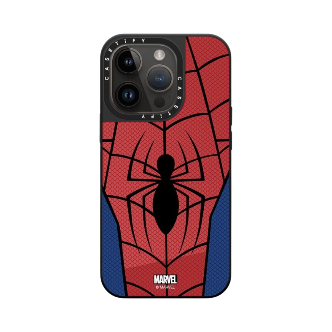 케이스티파이 x 마블 아이폰 스파이더맨 수트 맥세이프 미러 케이스 실버 미러 블랙 범퍼(Casetify x Marvel iPhone Spider-Man Suit Magsafe Mirror Case Silver Mirror Black Bumper) - 3
