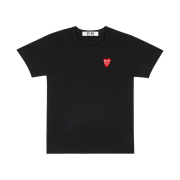 Play Comme des Garcons Double Red Heart T-Shirt Black