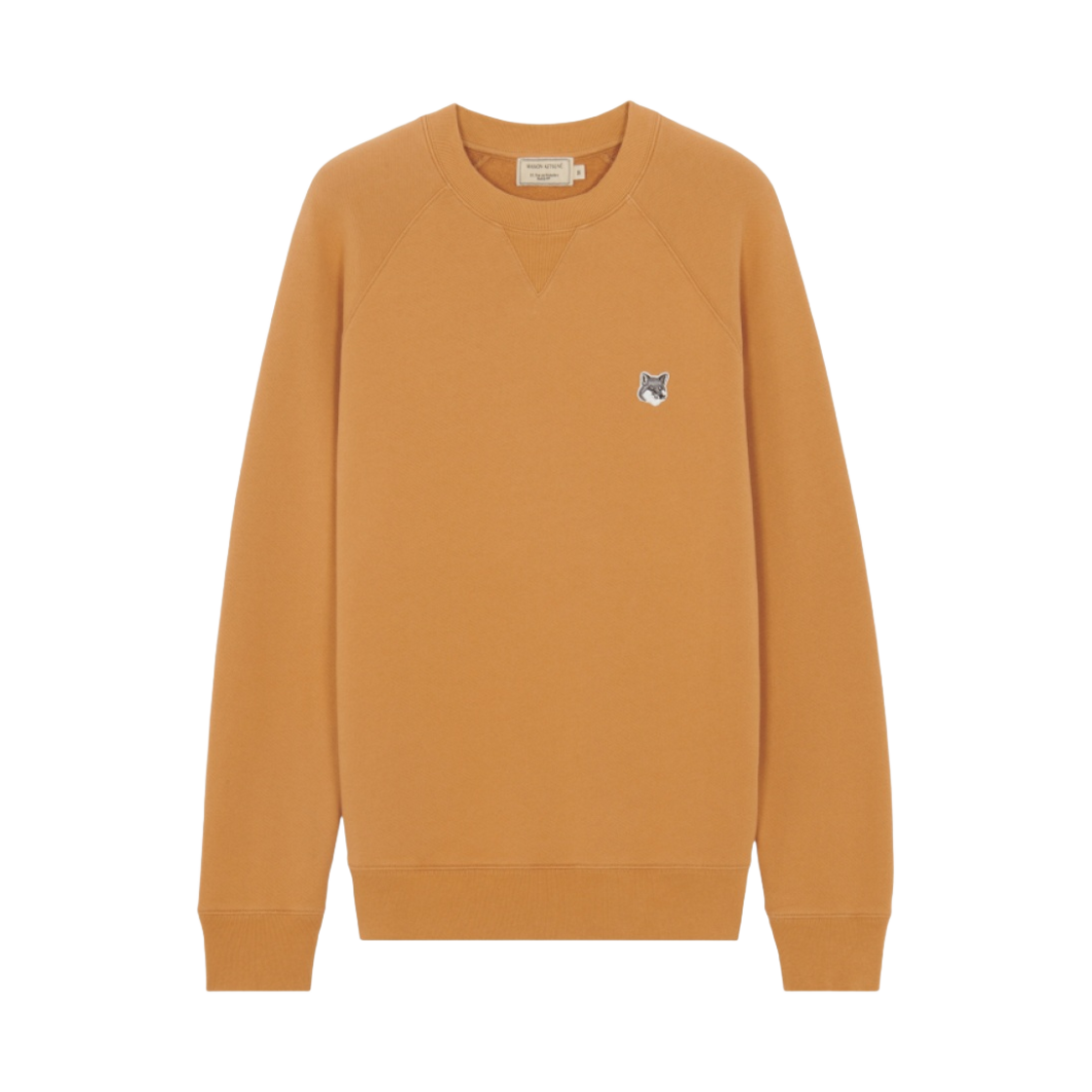 GM00316KM0002 Maison Kitsune Grey Fox Head Patch Classic Sweatshirt Camel