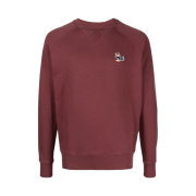 Maison Kitsune Dressed Fox Patch Classic Sweatshirt Wine Lees