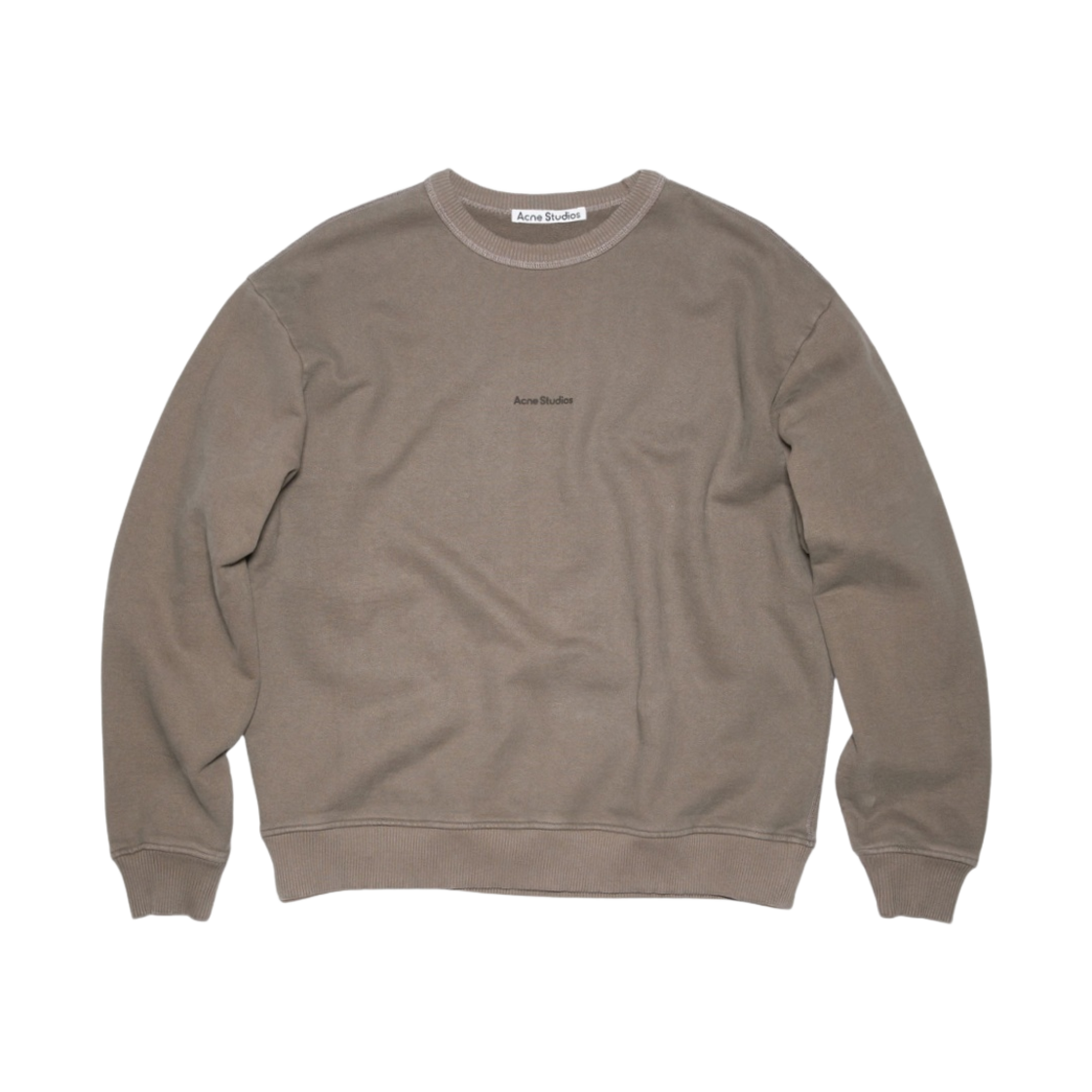 (W) 아크네 스튜디오 로고 크루넥 스웨트셔츠 스톤 그레이((W) Acne Studios Logo Crewneck Sweatshirt Stone Grey) - 1