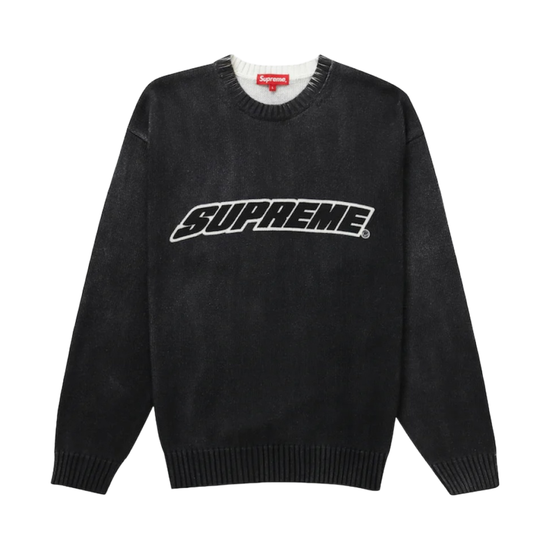 슈프림 프린트 워시드 스웨터 블랙 - 23SS