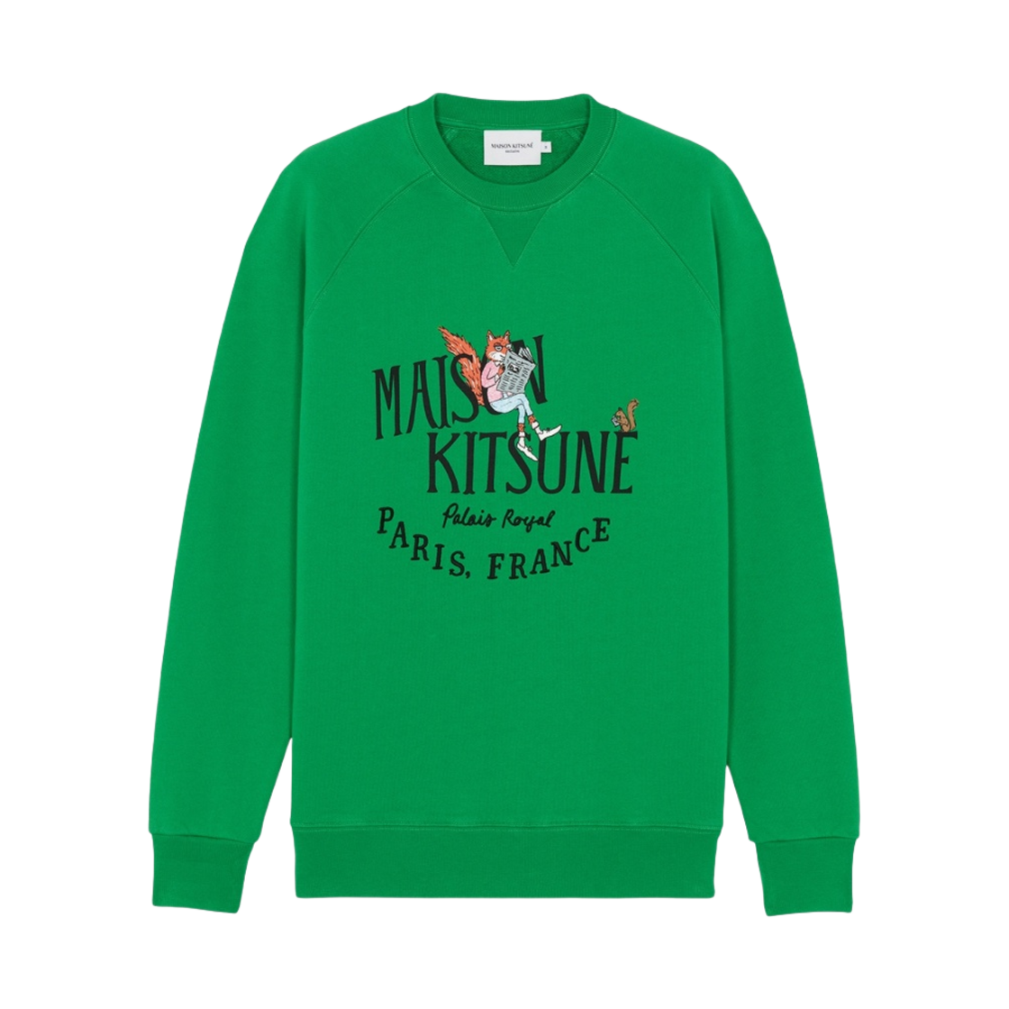 IM00302KM0001-P327 Maison Kitsune Oly Palais Royal News Classic Sweatshirt Kelly Green