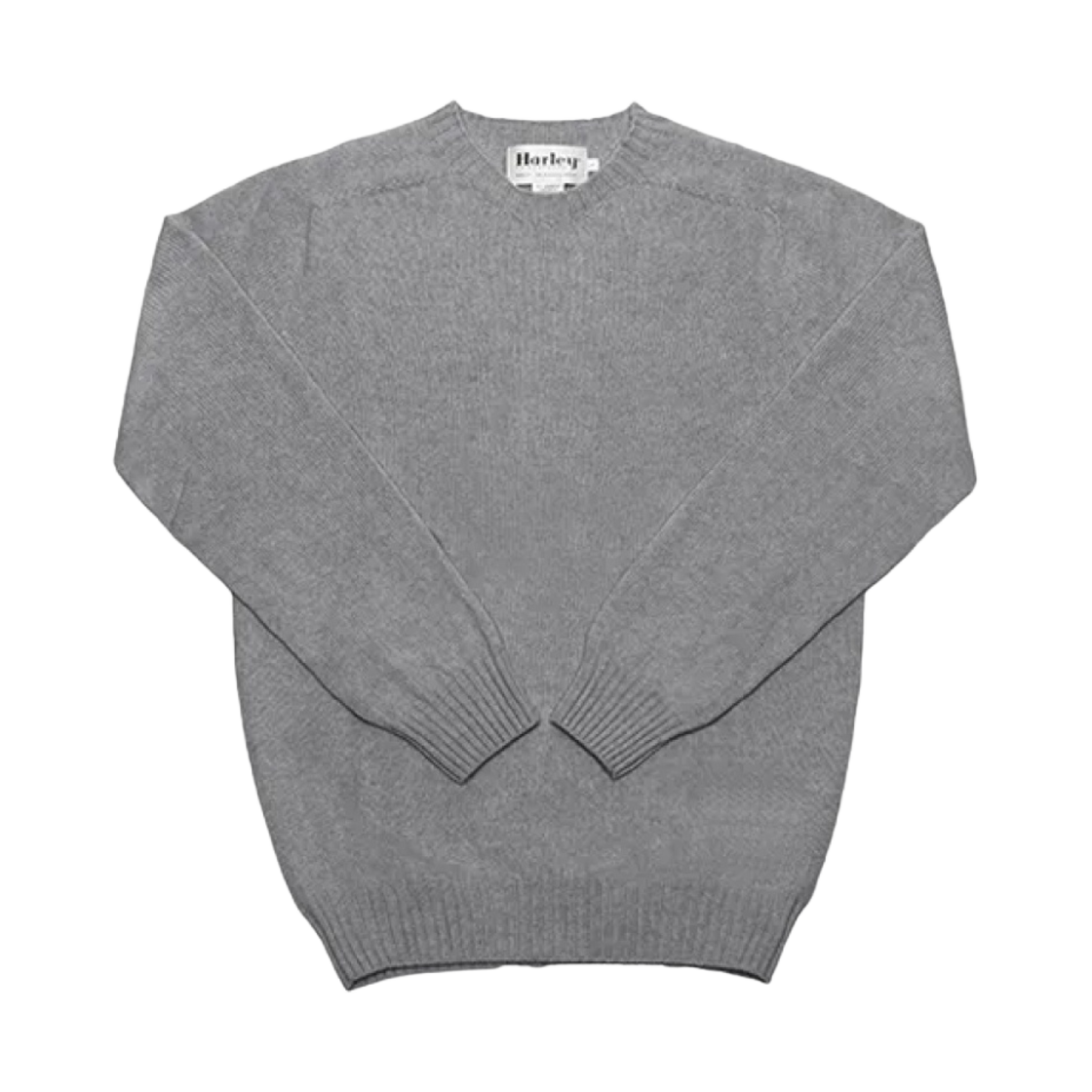 M3116/7 Harley of Scotland Lambswool Crewneck Sweater Grey Flannel