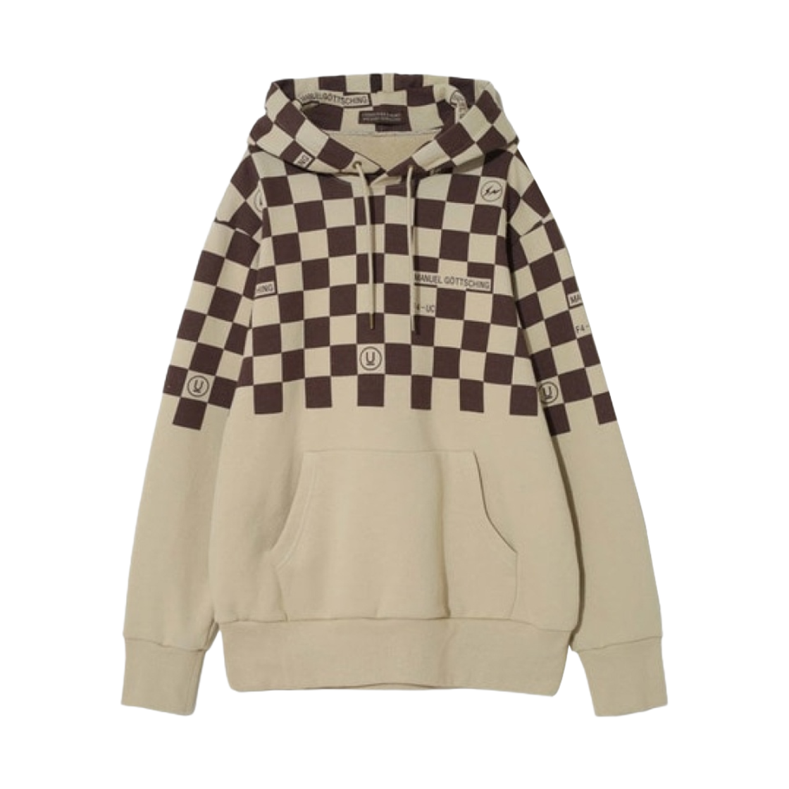 언더커버 x 프라그먼트 UC2C9811-1 코튼 후드 브라운 체크(Undercover x Fragment UC2C9811-1 Cotton Hoodie Brown Check)