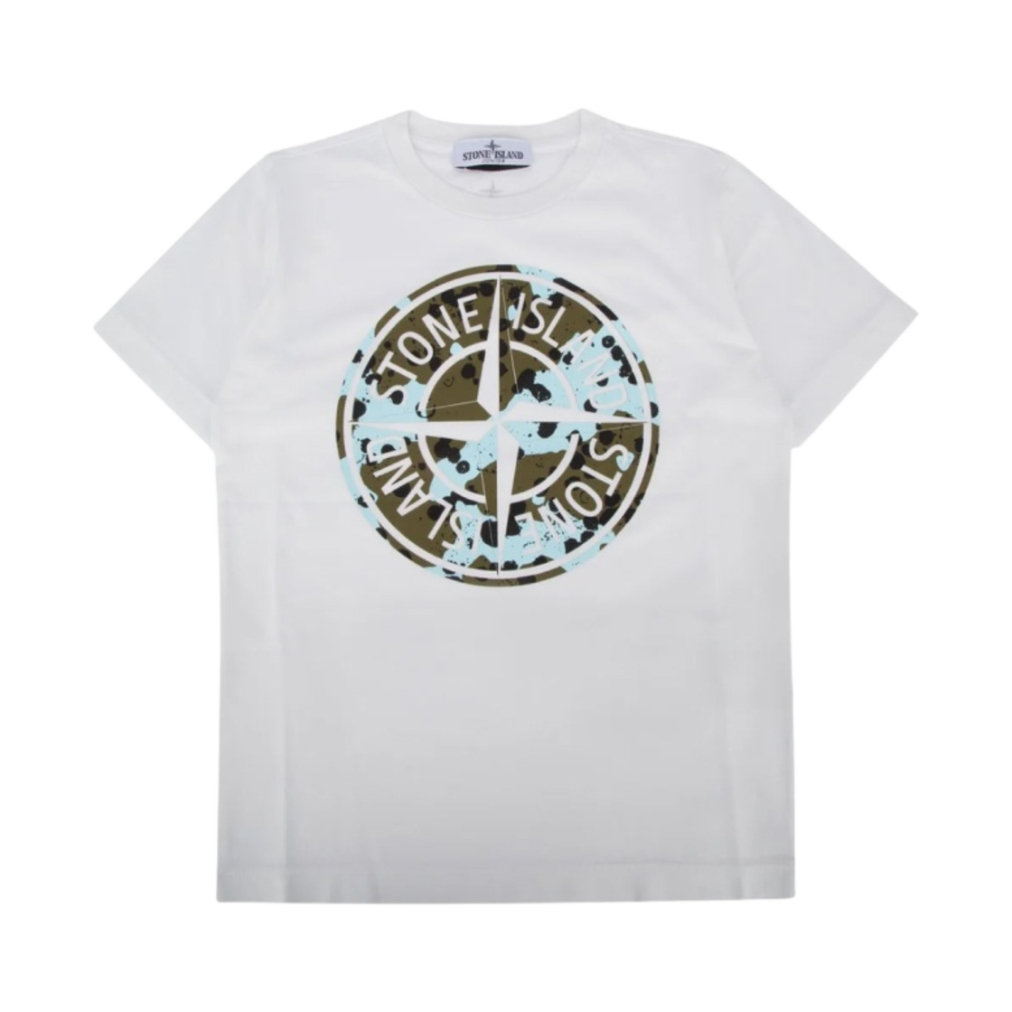 791621050-V0093 (Kids) Stone Island 21050 Garment Dyed Cotton Jersey Short Sleeve T-Shirt White - 23FW