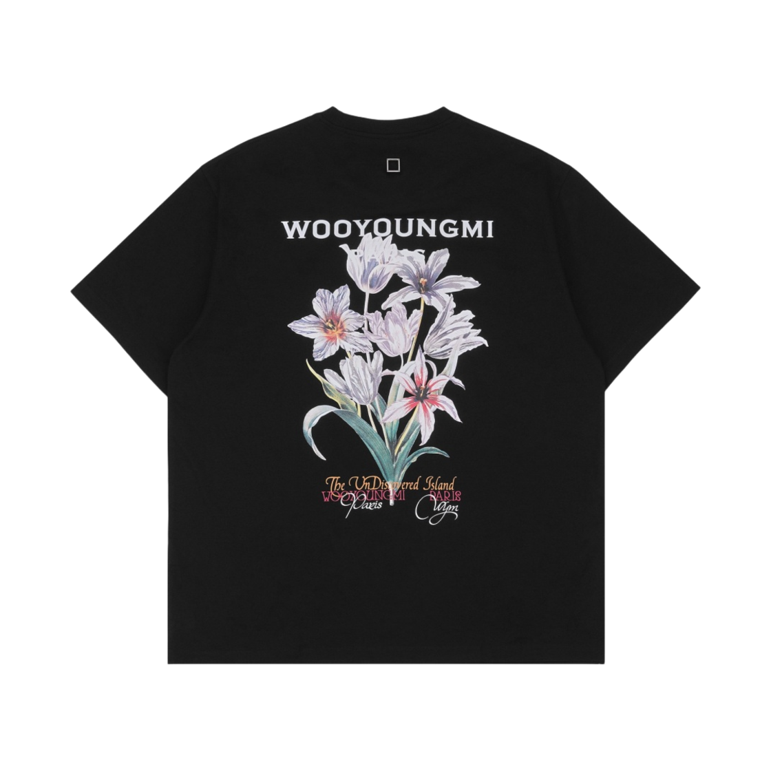 W241TS06708B Wooyoungmi Flower Back Logo T-Shirt Black - 24SS - 대표 이미지 #1