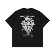 Wooyoungmi Flower Back Logo T-Shirt Black - 24SS