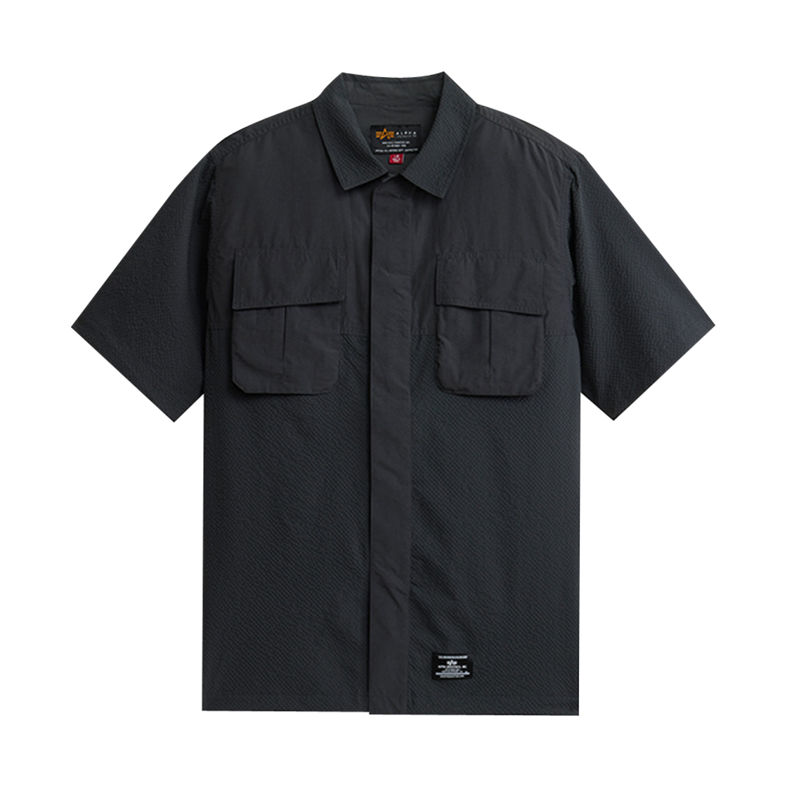 AI25I1000025CHL ALPHA INDUSTRIES Ss Seersucker Shirt Charcoal